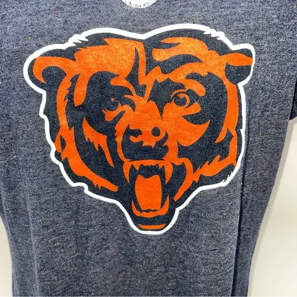 NFL Team Apparel Women's Speckled Chicago Bears Short Sleeve V-Neck T-Shirt-Sz L - Picture 5 of 10